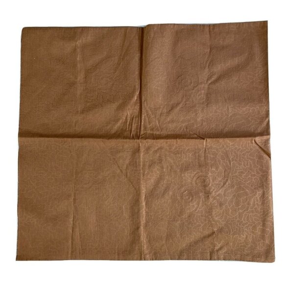 Vintage 70s Handmade Pillow Cover Sham 20"x19" Brown Embroidered Floral Boho MCM - Picture 2 of 8